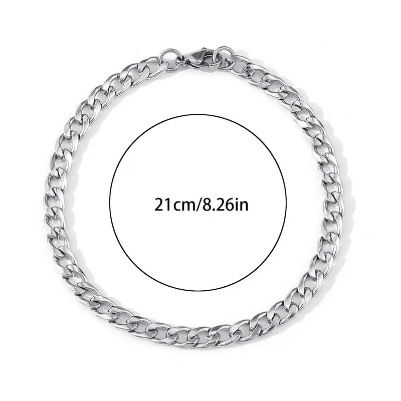 Silvery Stainless Steel Bracelet