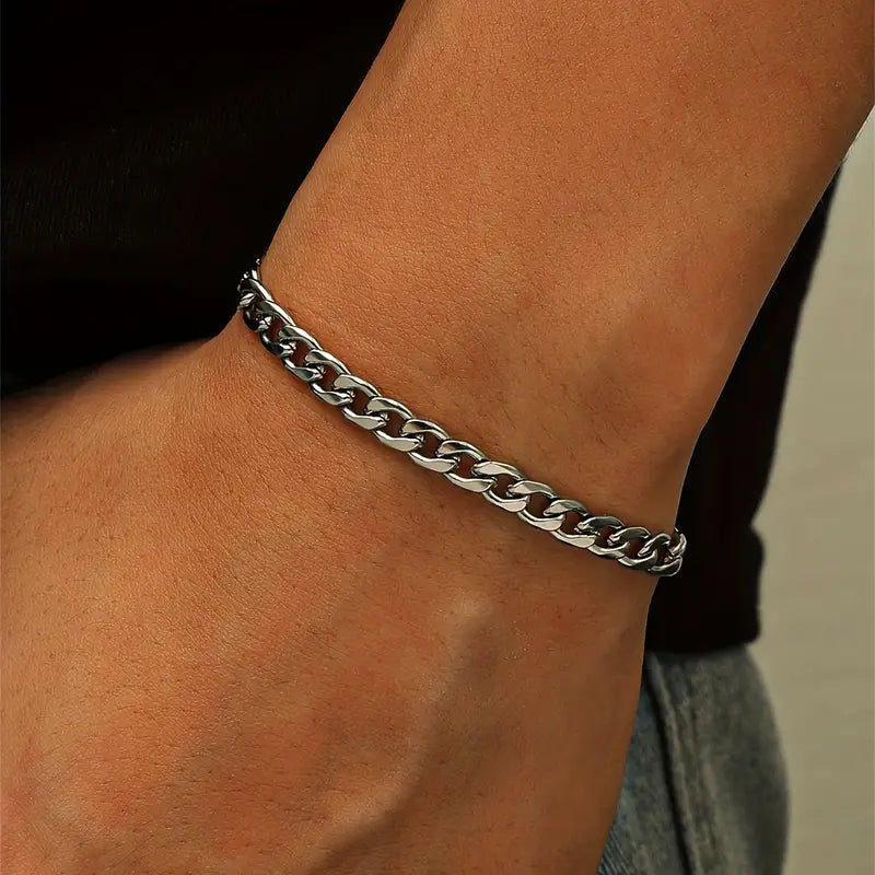 Silvery Stainless Steel Bracelet